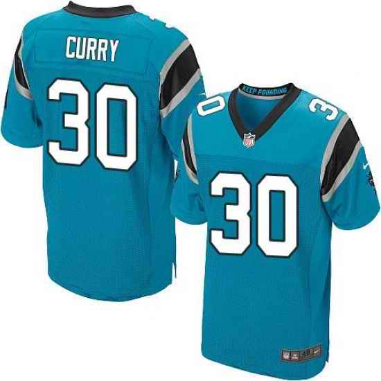 Nike Panthers #30 Stephen Curry Blue Alternate Mens Stitched NFL Elite Jersey